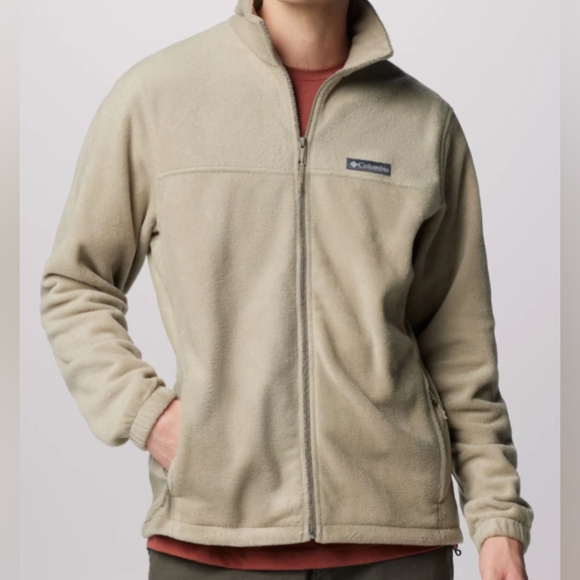 Columbia Steens Mountain 2.0 Tan Fleece Full Zip Outdoor Jacket Size L MSRP $65 - Picture 1 of 9